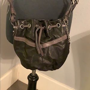 Olivia Harris mini leather bucket bag